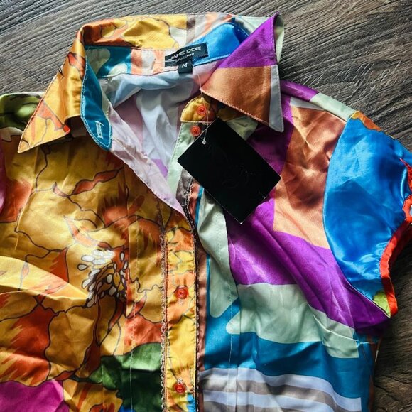 Jane Doe Woman's Goth EMO Punk New Wave Button Shirt MEDIUM NWT's - Picture 1 of 4